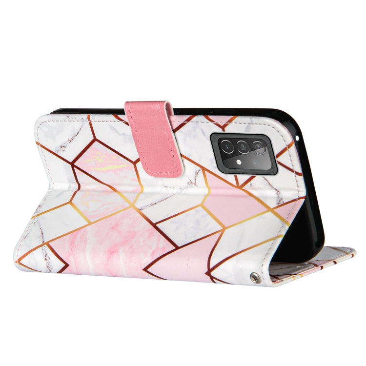 For Samsung Galaxy A52 5G / 4G Marble Stitching Horizontal Flip PU Leather Case with Holder & Card Slots & Wallet & Lanyard