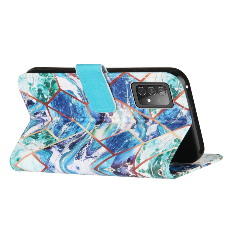 For Samsung Galaxy A52 5G / 4G Marble Stitching Horizontal Flip PU Leather Case with Holder & Card Slots & Wallet & Lanyard
