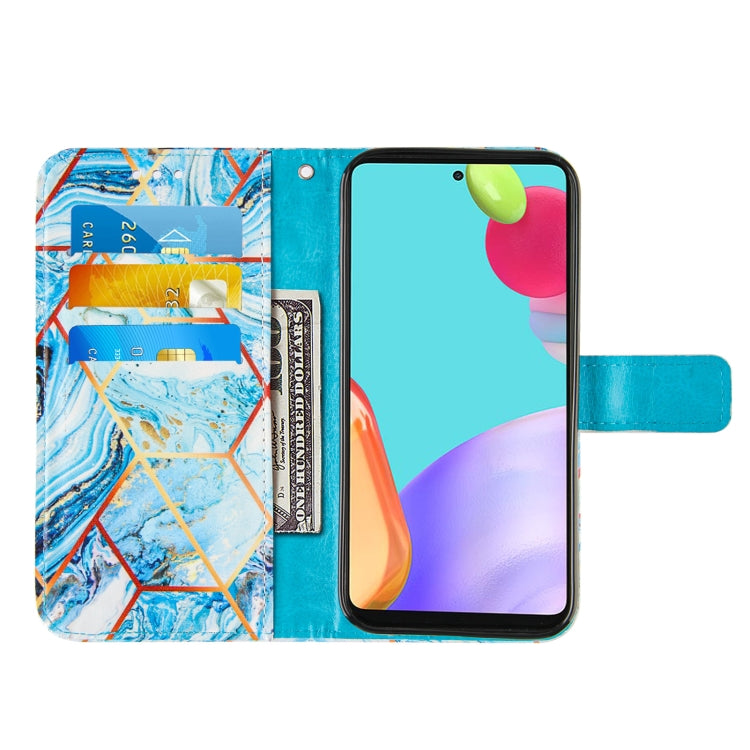 For Samsung Galaxy A52 5G / 4G Marble Stitching Horizontal Flip PU Leather Case with Holder & Card Slots & Wallet & Lanyard