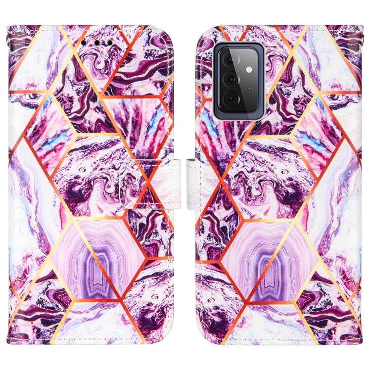 For Samsung Galaxy A72 5G /4G Marble Stitching Horizontal Flip PU Leather Case with Holder & Card Slots & Wallet & Lanyard