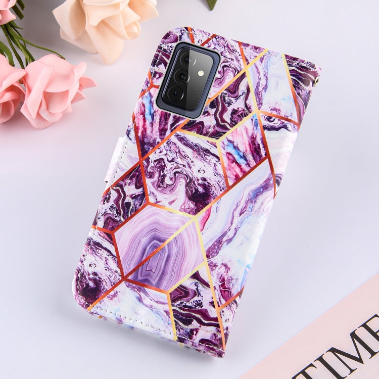 For Samsung Galaxy A72 5G /4G Marble Stitching Horizontal Flip PU Leather Case with Holder & Card Slots & Wallet & Lanyard