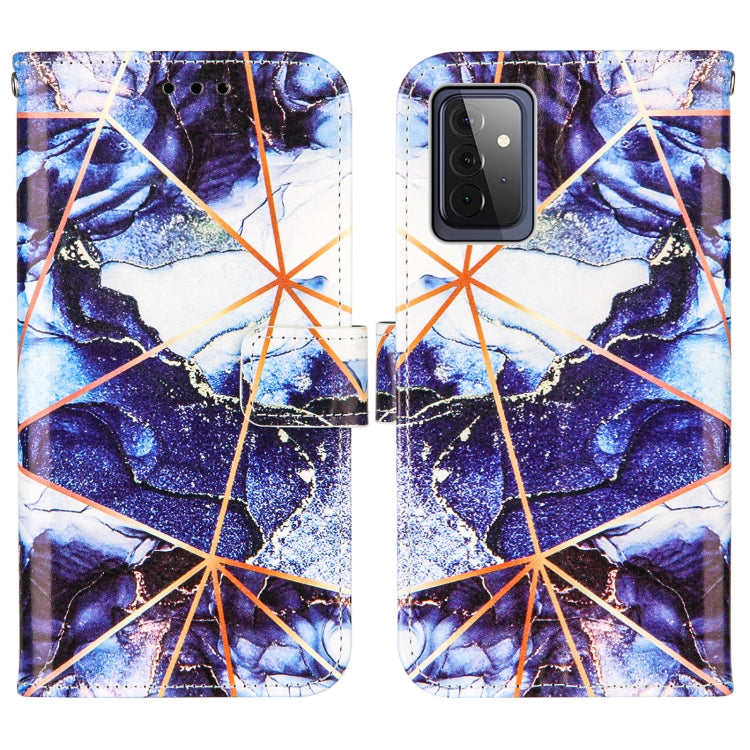 For Samsung Galaxy A72 5G /4G Marble Stitching Horizontal Flip PU Leather Case with Holder & Card Slots & Wallet & Lanyard