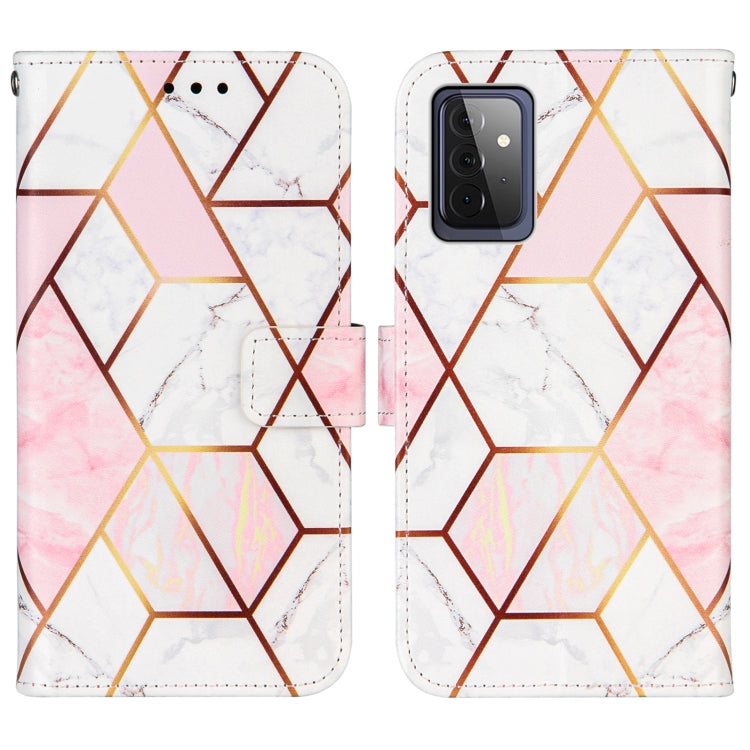 For Samsung Galaxy A72 5G /4G Marble Stitching Horizontal Flip PU Leather Case with Holder & Card Slots & Wallet & Lanyard