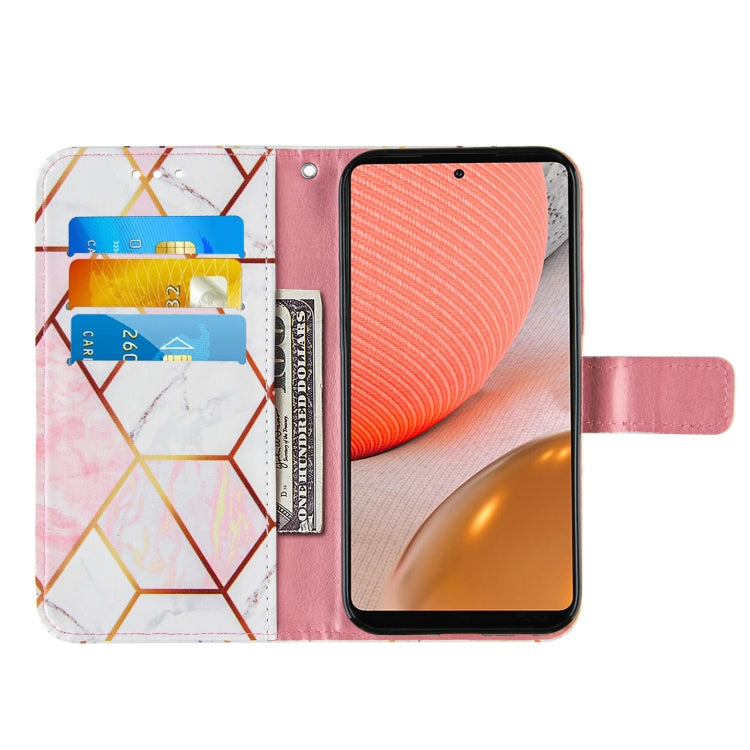 For Samsung Galaxy A72 5G /4G Marble Stitching Horizontal Flip PU Leather Case with Holder & Card Slots & Wallet & Lanyard