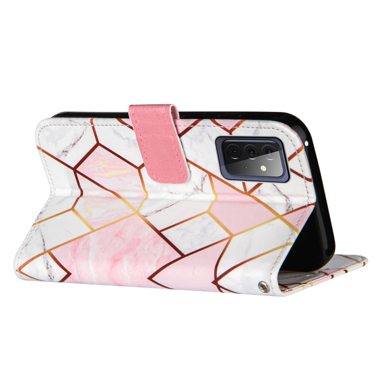 For Samsung Galaxy A72 5G /4G Marble Stitching Horizontal Flip PU Leather Case with Holder & Card Slots & Wallet & Lanyard