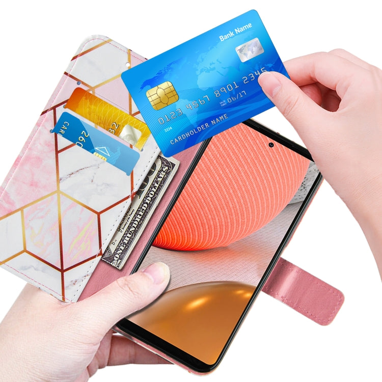 For Samsung Galaxy A72 5G /4G Marble Stitching Horizontal Flip PU Leather Case with Holder & Card Slots & Wallet & Lanyard