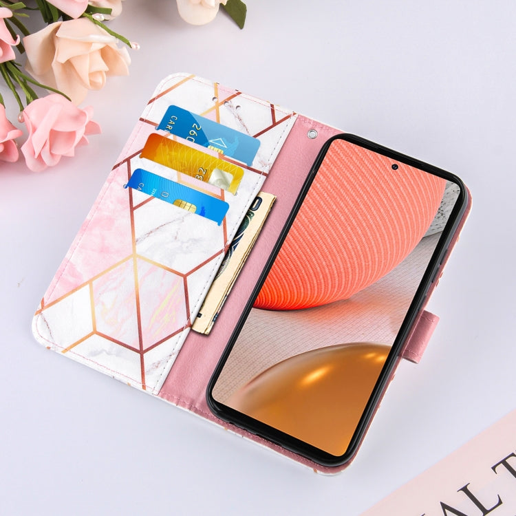 For Samsung Galaxy A72 5G /4G Marble Stitching Horizontal Flip PU Leather Case with Holder & Card Slots & Wallet & Lanyard