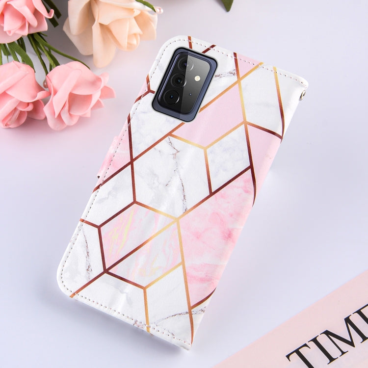 For Samsung Galaxy A72 5G /4G Marble Stitching Horizontal Flip PU Leather Case with Holder & Card Slots & Wallet & Lanyard