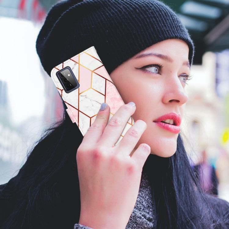 For Samsung Galaxy A72 5G /4G Marble Stitching Horizontal Flip PU Leather Case with Holder & Card Slots & Wallet & Lanyard
