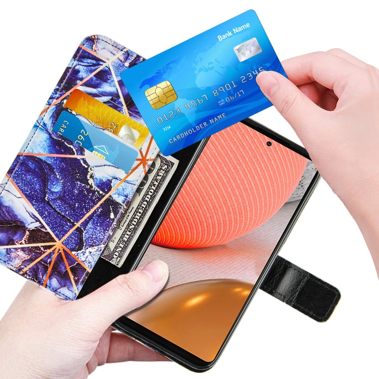 For Samsung Galaxy A72 5G /4G Marble Stitching Horizontal Flip PU Leather Case with Holder & Card Slots & Wallet & Lanyard