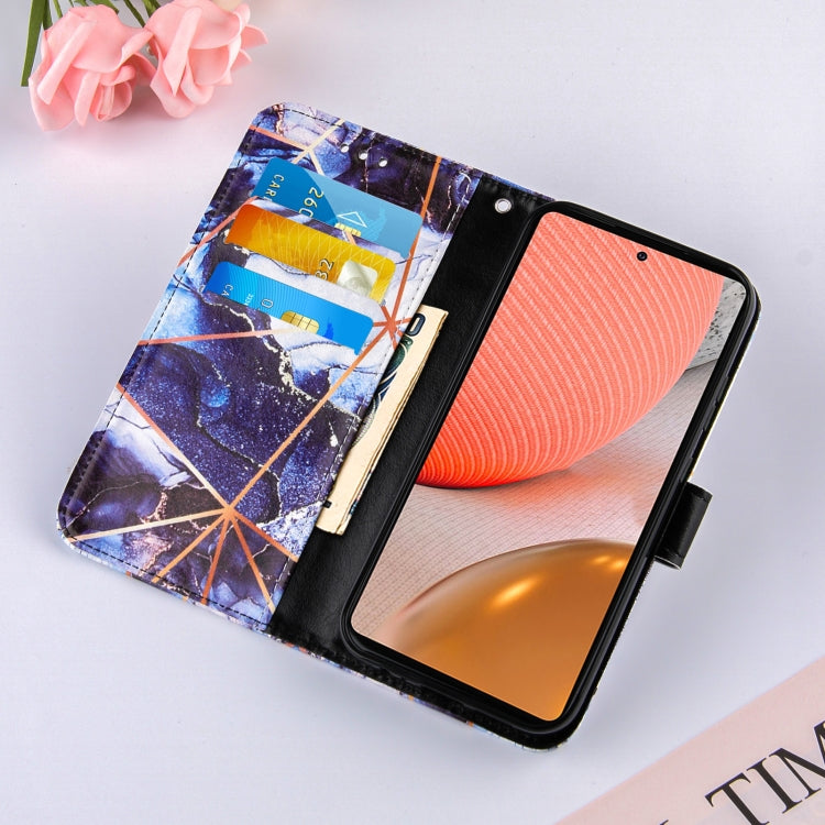 For Samsung Galaxy A72 5G /4G Marble Stitching Horizontal Flip PU Leather Case with Holder & Card Slots & Wallet & Lanyard