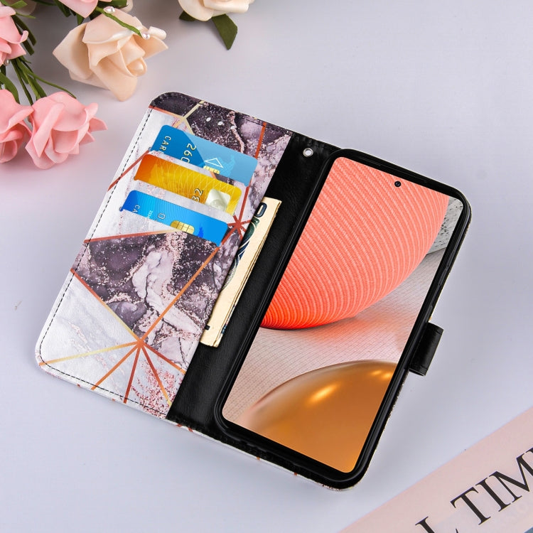 For Samsung Galaxy A72 5G /4G Marble Stitching Horizontal Flip PU Leather Case with Holder & Card Slots & Wallet & Lanyard
