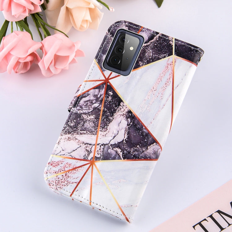 For Samsung Galaxy A72 5G /4G Marble Stitching Horizontal Flip PU Leather Case with Holder & Card Slots & Wallet & Lanyard