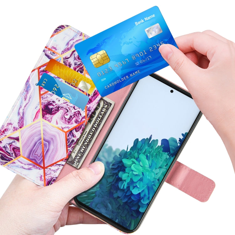 For Samsung Galaxy S21 5G Marble Stitching Horizontal Flip PU Leather Case with Holder & Card Slots & Wallet & Lanyard