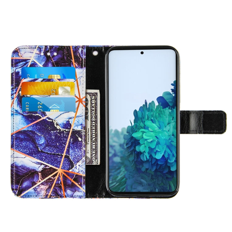 For Samsung Galaxy S21 5G Marble Stitching Horizontal Flip PU Leather Case with Holder & Card Slots & Wallet & Lanyard