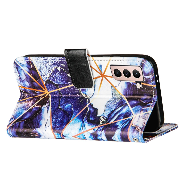 For Samsung Galaxy S21 5G Marble Stitching Horizontal Flip PU Leather Case with Holder & Card Slots & Wallet & Lanyard