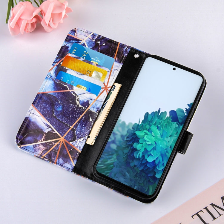 For Samsung Galaxy S21 5G Marble Stitching Horizontal Flip PU Leather Case with Holder & Card Slots & Wallet & Lanyard