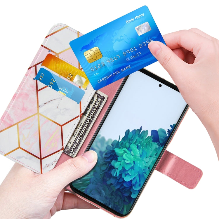 For Samsung Galaxy S21 5G Marble Stitching Horizontal Flip PU Leather Case with Holder & Card Slots & Wallet & Lanyard