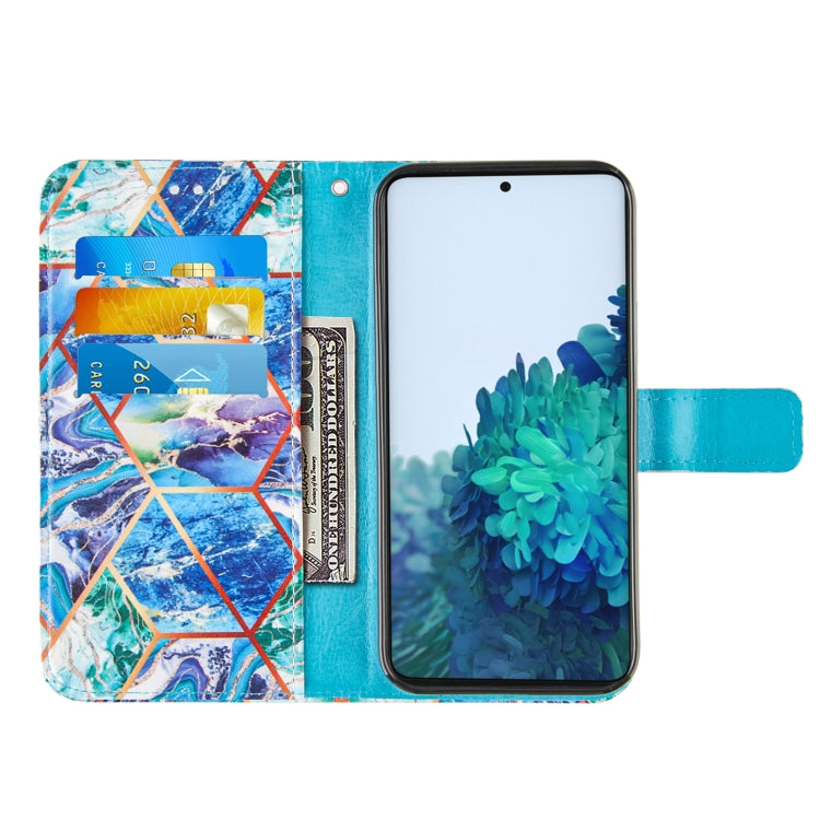 For Samsung Galaxy S21 5G Marble Stitching Horizontal Flip PU Leather Case with Holder & Card Slots & Wallet & Lanyard