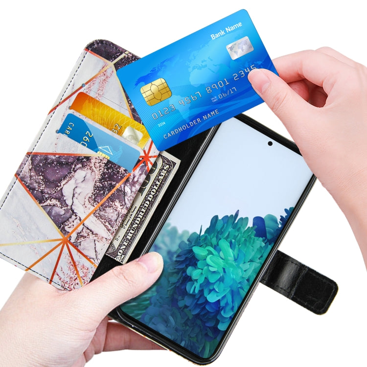 For Samsung Galaxy S21 5G Marble Stitching Horizontal Flip PU Leather Case with Holder & Card Slots & Wallet & Lanyard