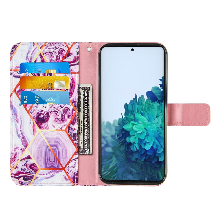 For Samsung Galaxy S21+ 5G Marble Stitching Horizontal Flip PU Leather Case with Holder & Card Slots & Wallet & Lanyard