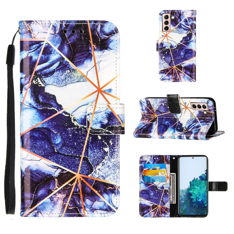For Samsung Galaxy S21+ 5G Marble Stitching Horizontal Flip PU Leather Case with Holder & Card Slots & Wallet & Lanyard