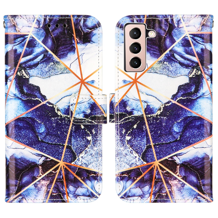 For Samsung Galaxy S21+ 5G Marble Stitching Horizontal Flip PU Leather Case with Holder & Card Slots & Wallet & Lanyard