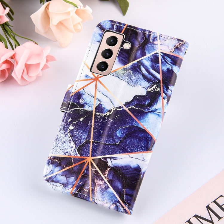 For Samsung Galaxy S21+ 5G Marble Stitching Horizontal Flip PU Leather Case with Holder & Card Slots & Wallet & Lanyard