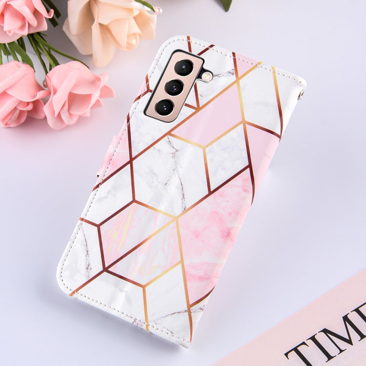 For Samsung Galaxy S21+ 5G Marble Stitching Horizontal Flip PU Leather Case with Holder & Card Slots & Wallet & Lanyard