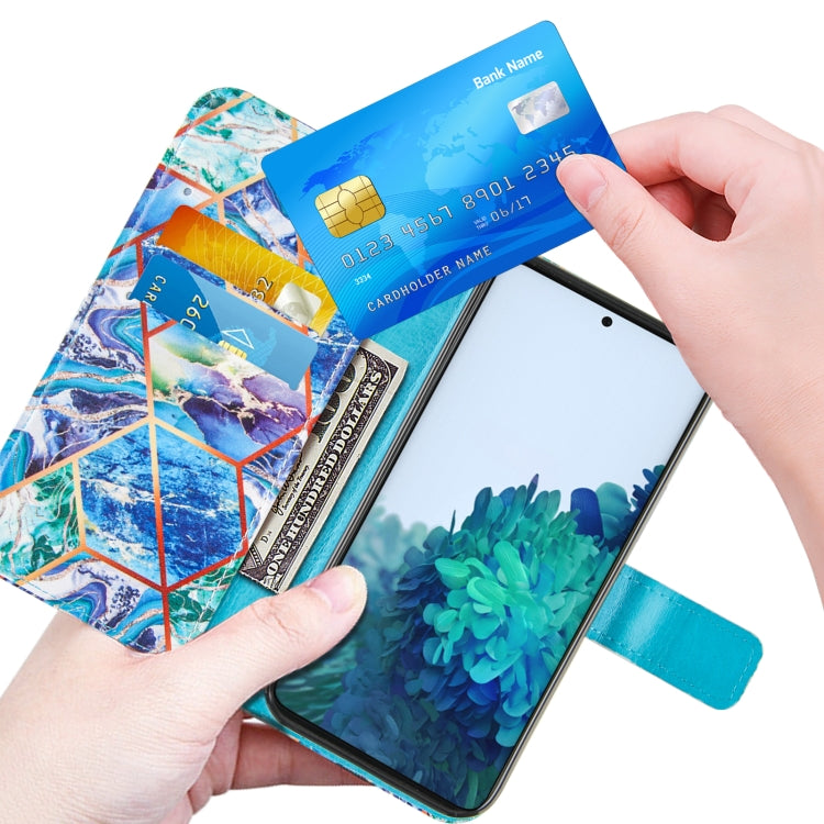 For Samsung Galaxy S21+ 5G Marble Stitching Horizontal Flip PU Leather Case with Holder & Card Slots & Wallet & Lanyard