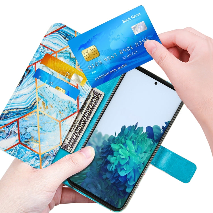 For Samsung Galaxy S21+ 5G Marble Stitching Horizontal Flip PU Leather Case with Holder & Card Slots & Wallet & Lanyard
