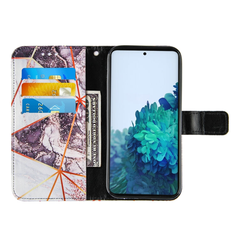 For Samsung Galaxy S21+ 5G Marble Stitching Horizontal Flip PU Leather Case with Holder & Card Slots & Wallet & Lanyard