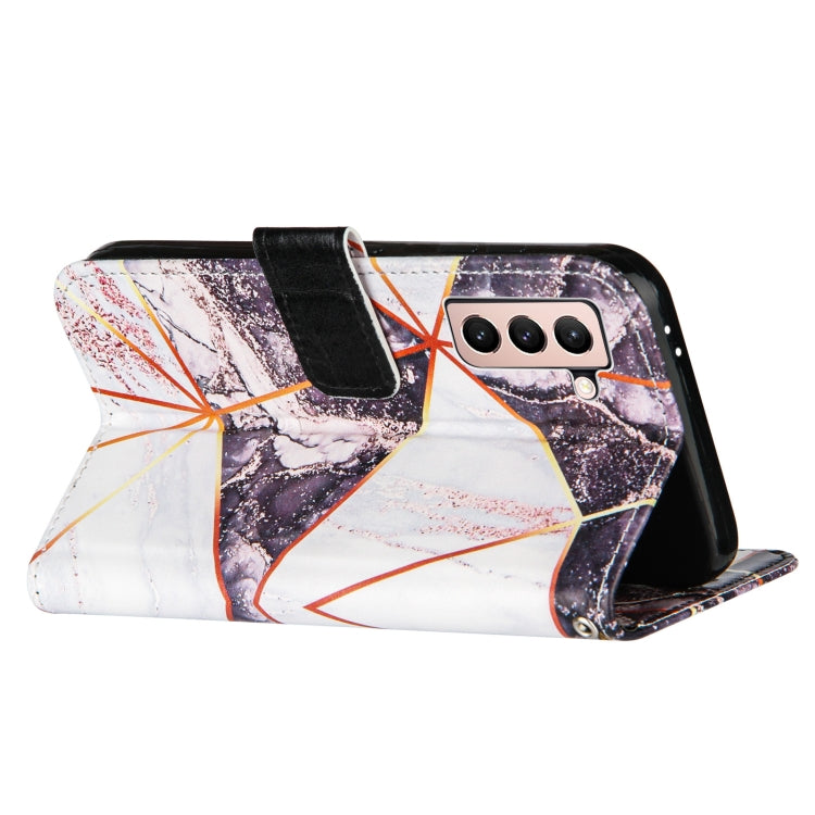 For Samsung Galaxy S21+ 5G Marble Stitching Horizontal Flip PU Leather Case with Holder & Card Slots & Wallet & Lanyard