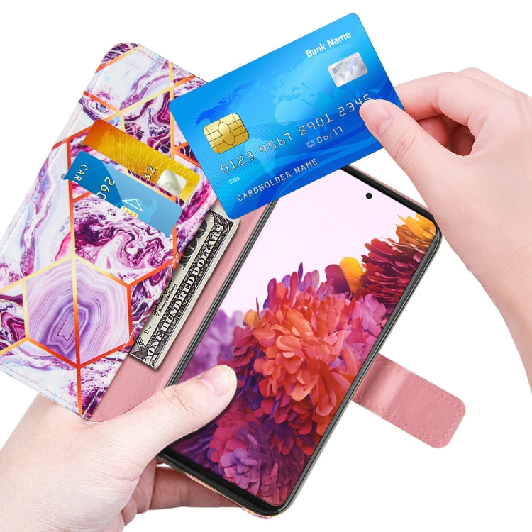 For Samsung Galaxy S21 Ultra 5G Marble Stitching Horizontal Flip PU Leather Case with Holder & Card Slots & Wallet & Lanyard