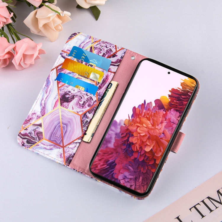 For Samsung Galaxy S21 Ultra 5G Marble Stitching Horizontal Flip PU Leather Case with Holder & Card Slots & Wallet & Lanyard