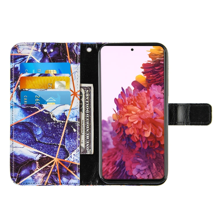 For Samsung Galaxy S21 Ultra 5G Marble Stitching Horizontal Flip PU Leather Case with Holder & Card Slots & Wallet & Lanyard