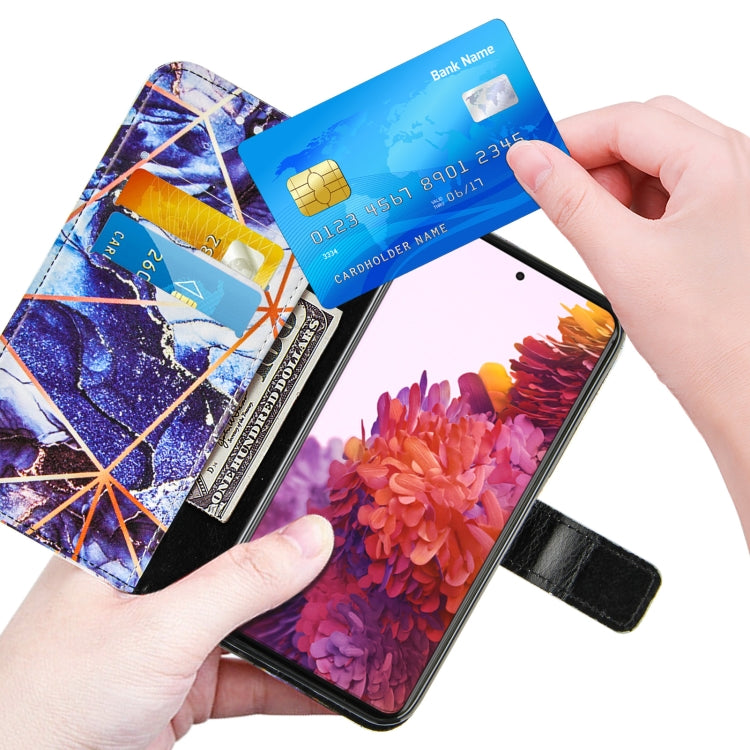 For Samsung Galaxy S21 Ultra 5G Marble Stitching Horizontal Flip PU Leather Case with Holder & Card Slots & Wallet & Lanyard