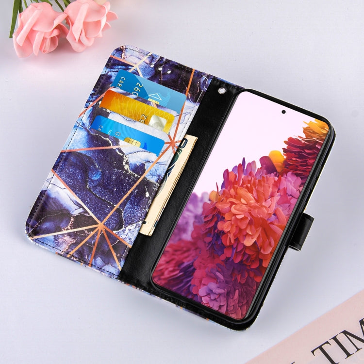 For Samsung Galaxy S21 Ultra 5G Marble Stitching Horizontal Flip PU Leather Case with Holder & Card Slots & Wallet & Lanyard