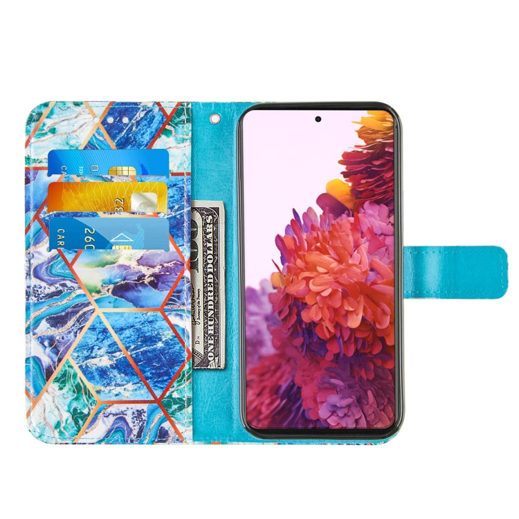 For Samsung Galaxy S21 Ultra 5G Marble Stitching Horizontal Flip PU Leather Case with Holder & Card Slots & Wallet & Lanyard