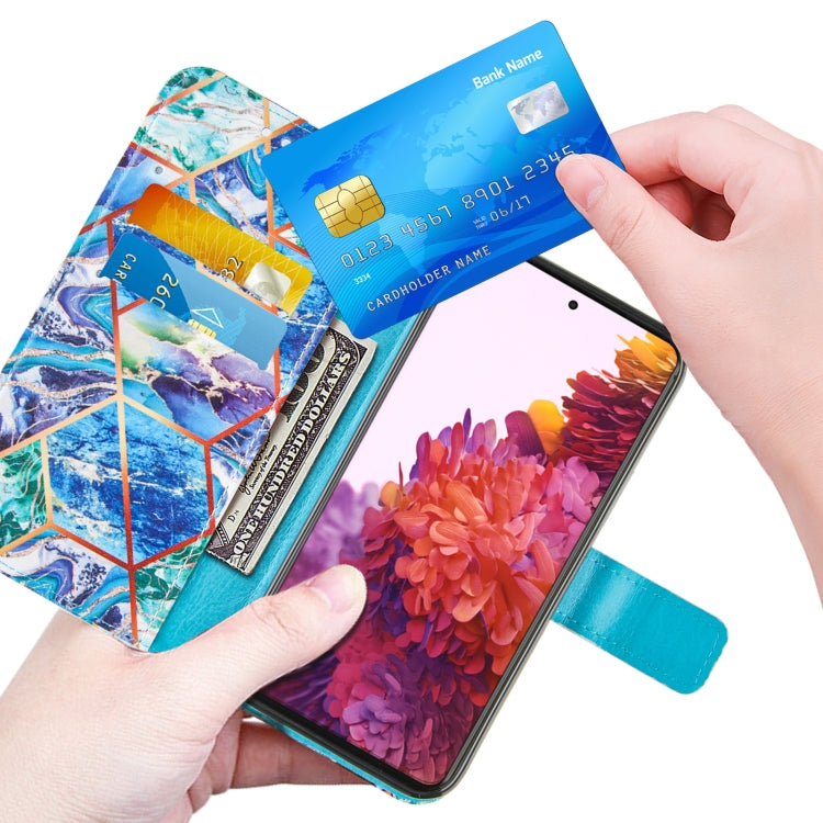 For Samsung Galaxy S21 Ultra 5G Marble Stitching Horizontal Flip PU Leather Case with Holder & Card Slots & Wallet & Lanyard