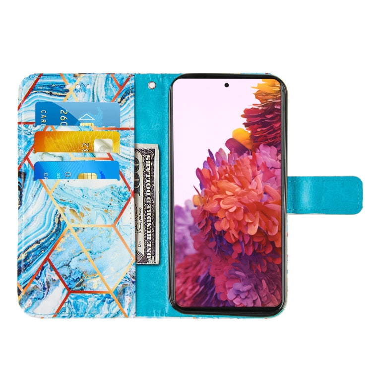 For Samsung Galaxy S21 Ultra 5G Marble Stitching Horizontal Flip PU Leather Case with Holder & Card Slots & Wallet & Lanyard