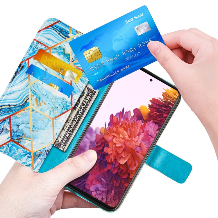 For Samsung Galaxy S21 Ultra 5G Marble Stitching Horizontal Flip PU Leather Case with Holder & Card Slots & Wallet & Lanyard