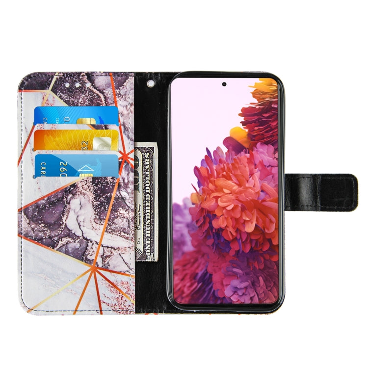 For Samsung Galaxy S21 Ultra 5G Marble Stitching Horizontal Flip PU Leather Case with Holder & Card Slots & Wallet & Lanyard