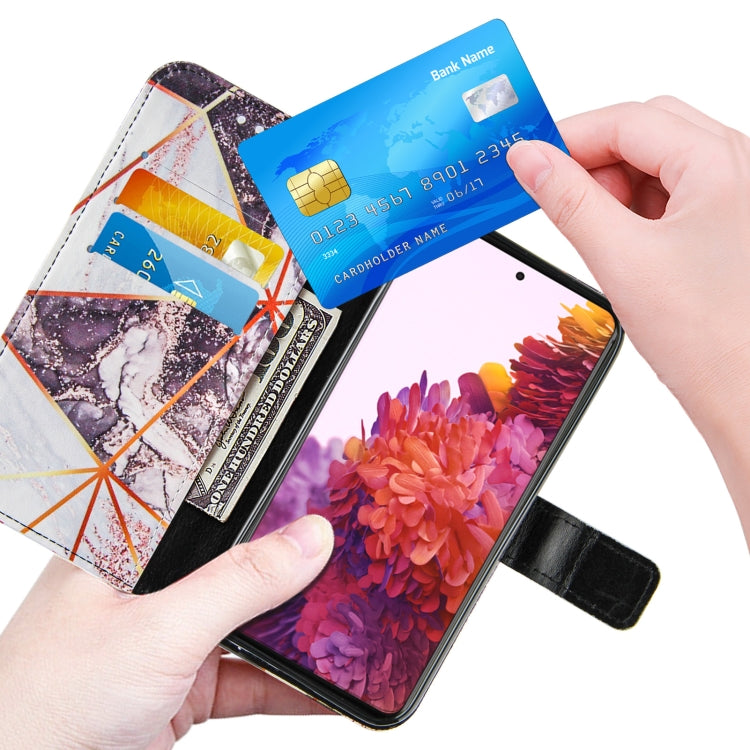 For Samsung Galaxy S21 Ultra 5G Marble Stitching Horizontal Flip PU Leather Case with Holder & Card Slots & Wallet & Lanyard