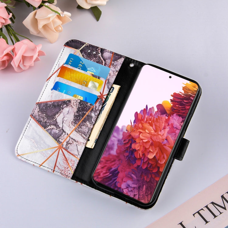 For Samsung Galaxy S21 Ultra 5G Marble Stitching Horizontal Flip PU Leather Case with Holder & Card Slots & Wallet & Lanyard