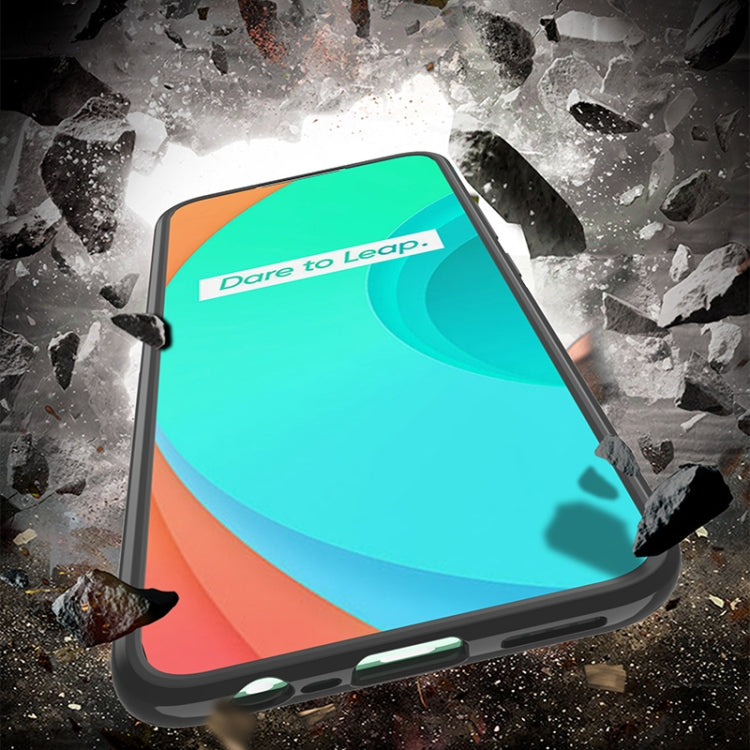 For OPPO Realme C11 Shockproof Transparent TPU + Acrylic Protective Case with Ring Holder