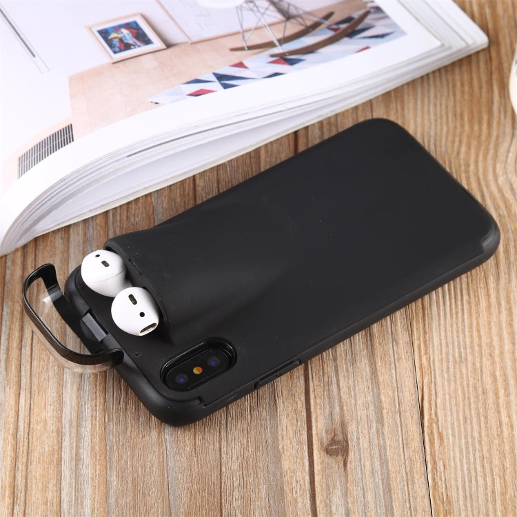 For iPhone X / XS PC + TPU Shockproof Protective Back Case With AirPods Storage Box