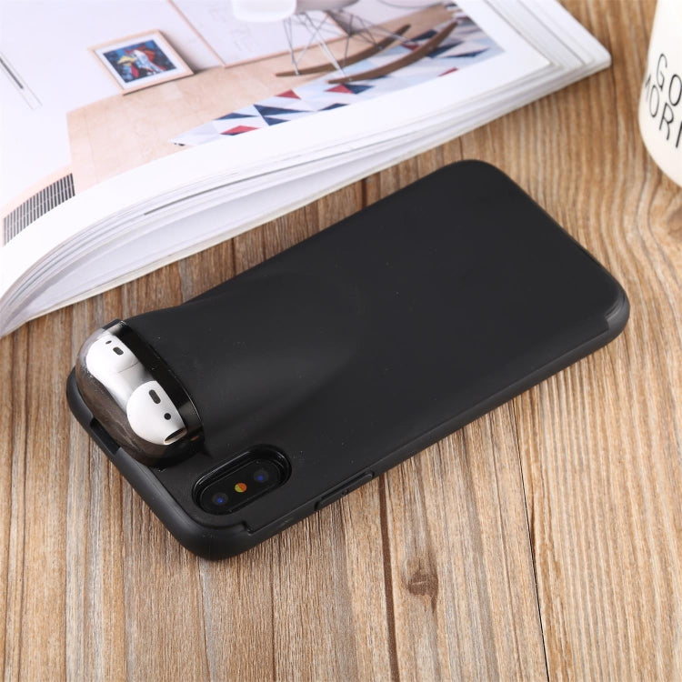 For iPhone X / XS PC + TPU Shockproof Protective Back Case With AirPods Storage Box