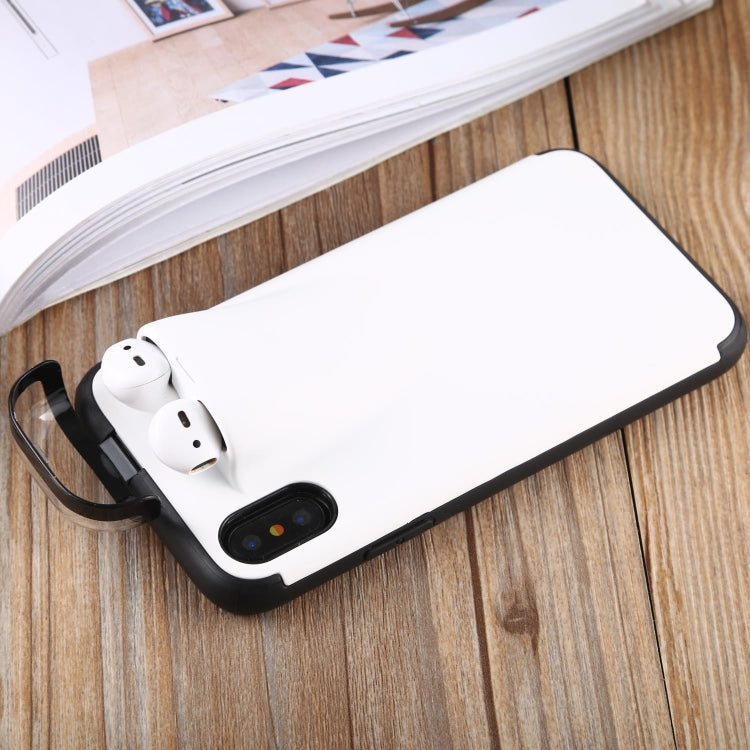 For iPhone X / XS PC + TPU Shockproof Protective Back Case With AirPods Storage Box