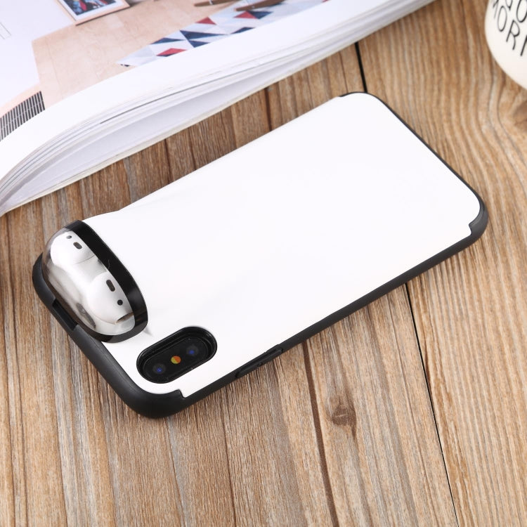 For iPhone X / XS PC + TPU Shockproof Protective Back Case With AirPods Storage Box